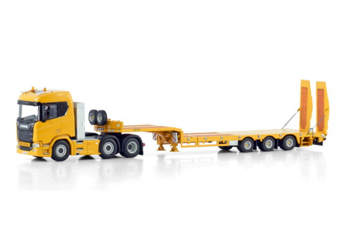 PREMIUM LINE; SCANIA R NORMAL CR20N 6X2 TWIN STEER SEMI LOW LOADER WITH RAMPS - 3 AXLE - Afbeelding 2
