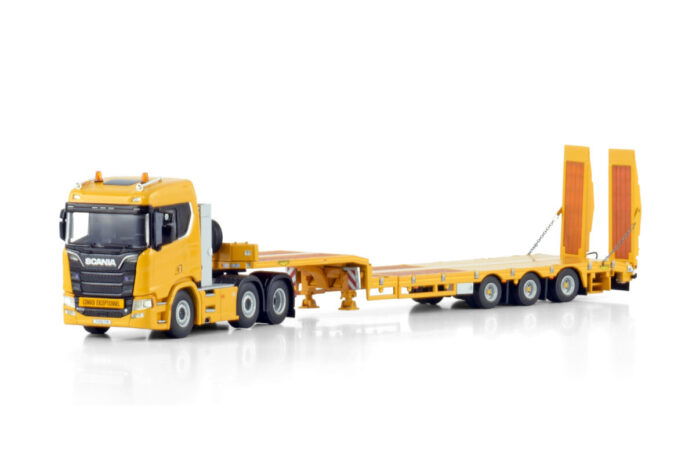 PREMIUM LINE; SCANIA R NORMAL CR20N 6X2 TWIN STEER SEMI LOW LOADER WITH RAMPS - 3 AXLE