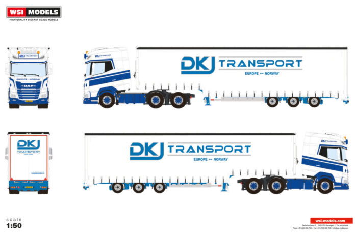 DKJ TRANSPORT; DAF XG+ 6X2 TAG AXLE SEMI WITH CURTAIN - 3 AXLE - Afbeelding 3