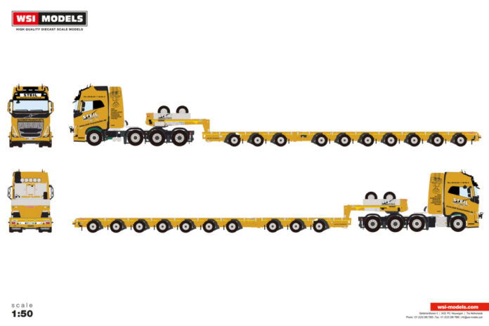 STEIL; VOLVO FH5 GLOBETROTTER XL 8X4 MANOOVR WITH 3 AXLE DOLLY - 7 AXLE - Afbeelding 3
