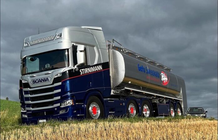 SCANIA CR20H 6X2 BOOGIE  WITH 2 AXLE TANK TRAILER  ( CHROME) STIRNIMANN     TRANSPORT AG