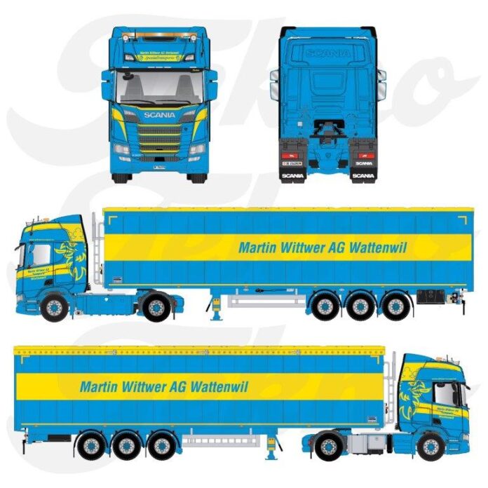 SCANIA  NEXT GEN R-SERIE HIGHLINE MET 3 ASSIGE WALKINGFLOOR OPLEGGER  MARTIN WITTWER - Afbeelding 3
