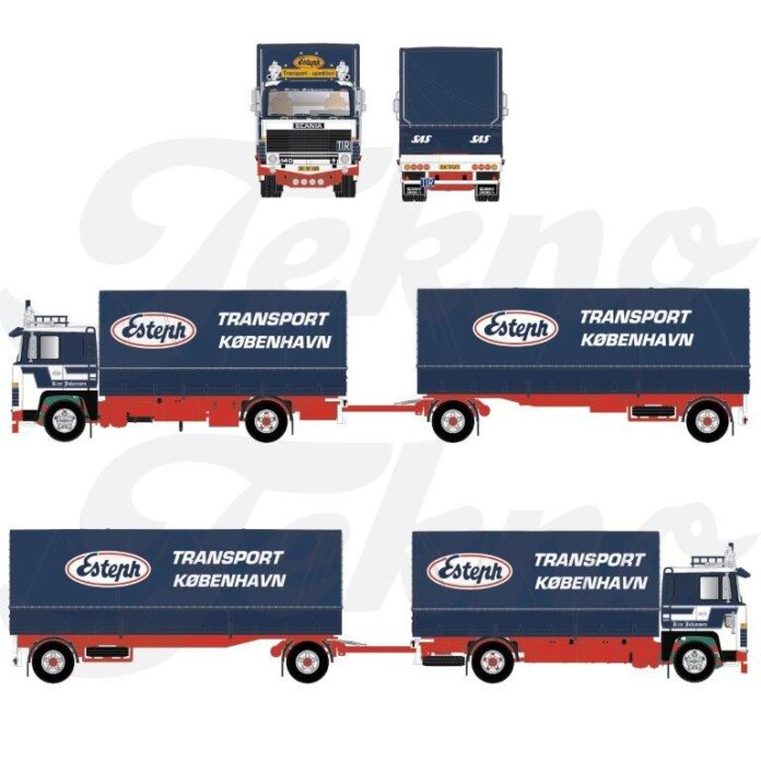 SCANIA 140 MOTORWAGEN MET 2 ASSIGE HUIFOPLEGGER KIM JOHANSEN - Afbeelding 2