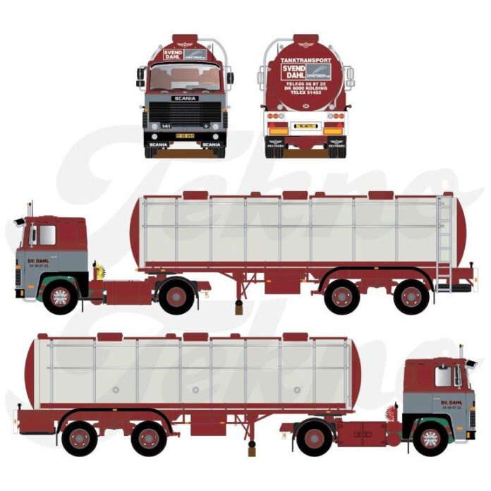 SCANIA 141 MET 2 ASSIGE KLASSIEKE  TANKOPLEGGER  SVEND  DAHL - Afbeelding 4