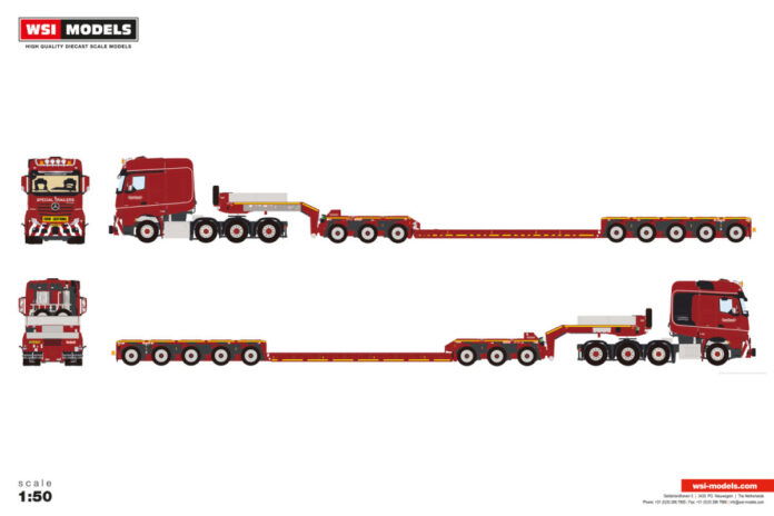 NOOTEBOOM RED LINE; MERCEDES-BENZ ACTROS MP5 SLT BIG SPACE 8X4 EURO PX LOW LOADER - 8 AXLE + DOLLY - 3 AXLE