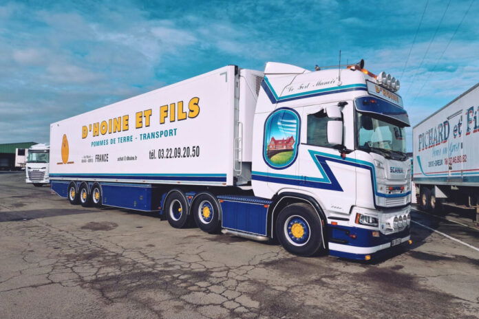 D'HOINE; SCANIA R HIGHLINE CR20H 6X2 TWIN STEER REEFER TRAILER - 3 AXLE