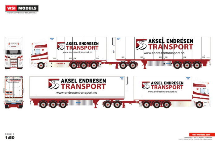 AKSEL ENDRESEN TRANSPORT AS; SCANIA R HIGHLINE CR20H RIGED BOX TRUCK 8X4 REEFER TRAILER - 3 AXLE DRAW BAR I DOLLY HIGH - Afbeelding 3