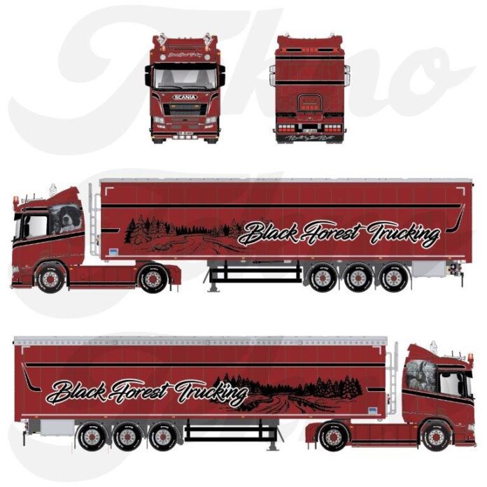 SCANIA  NEXT  GEN 4X2 MET  3 AXLE OPLEGGER  BLACK FOREST TRUCKING - Afbeelding 3
