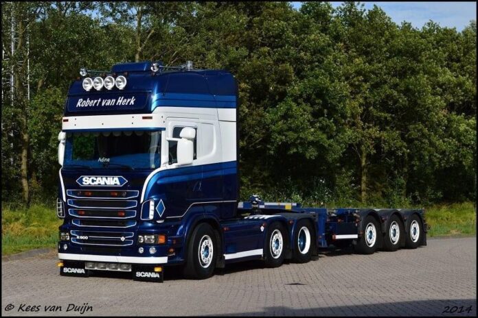 SCANIA R6 TOPLINE 6X2 VOOR LOOPAS KOEL OPLEGGER 3 ASSEN ROBERT VAN HERK  EXCLUSIEF TONTOYS OSS - Afbeelding 14