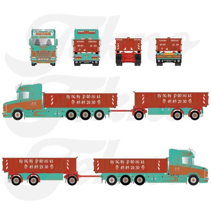 SCANIA TORPEDO HIGHLINE 8X4 HAAKARM MOTORWAGEN MET AANHANGER KILDEBRONDE - Afbeelding 5