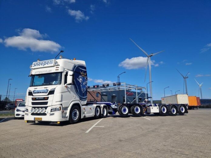SCANIA NEXT GEN R 530 MET 5 AXLE  CONTAINER CHASSIS MET 2X20 FT CONTAINER  SNEEPELS - Afbeelding 2