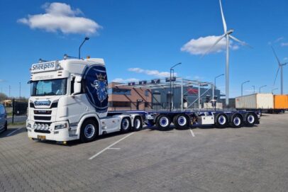 SCANIA NEXT GEN R 530 MET 5 AXLE  CONTAINER CHASSIS MET 2X20 FT CONTAINER  SNEEPELS