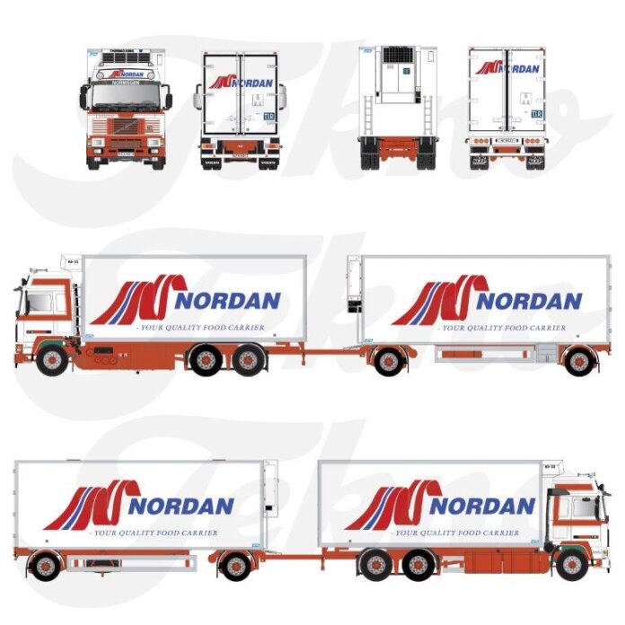 VOLVO F 16  GLOBETROTTER MOTORWAGEN MET 2 ASSIGE AANHANGER NORDAN - Afbeelding 3
