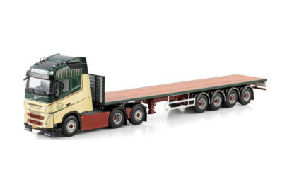 TORBEN RAMSDAL; VOLVO FH5 GLOBETROTTER 6X2 TAG AXLE FLATBED TRAILER - 4 AXLE