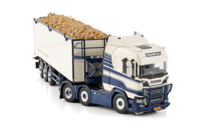 POMPER GRONDVERZETBEDRIJF; SCANIA R NORMAL CR20N 6X2 TWIN STEER BELT TRAILER - 3 AXLE