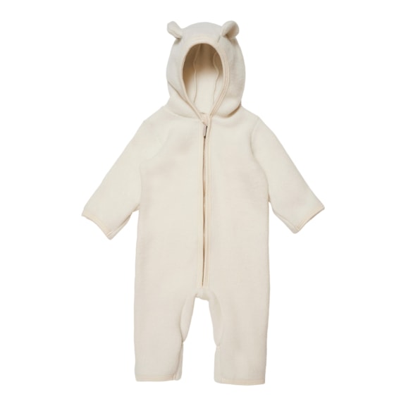 Huttelihut suit pakje onesie wol met oortjes off-white duurzame kinderkleding