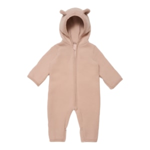 Huttelihut suit onesie pakje wol oud roze met oortjes duurzame kinderkleding