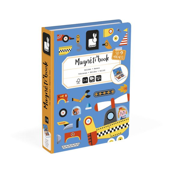 Janod - Magnetibook Racers kinderspeelgoed cadeau