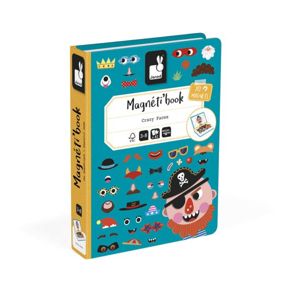 Janod - Magnetibook Gekke gezichten jongens kinderspeelgoed cadeau