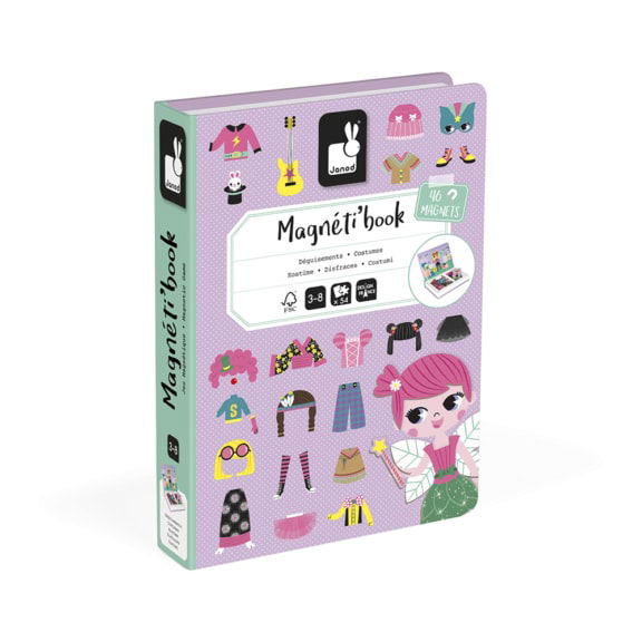 Janod - Magnetibook Verkleedfeest meisjes klinderspeelgoed cadeau