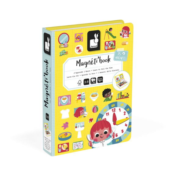 Janod - Magnetibook Klok kijken kinderspeelgoed cadeau