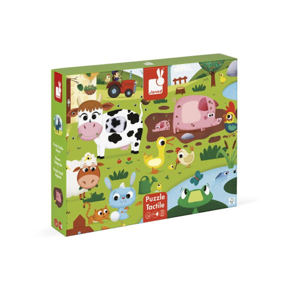 Janod - Voelpuzzel boerderijdieren kinderspeelgoed cadeau