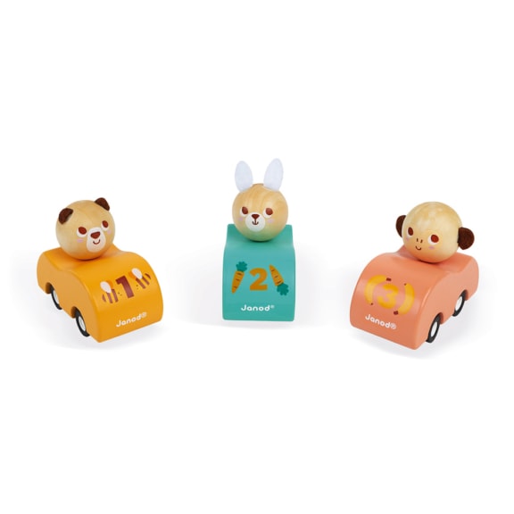 Janod - Pocket Pull-back auto kinderspeelgoed babyspeelgoed kraamcadeau