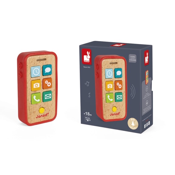 Janod - telefoon met geluid kinderspeelgoed babyspeelgoed kraamcadeau