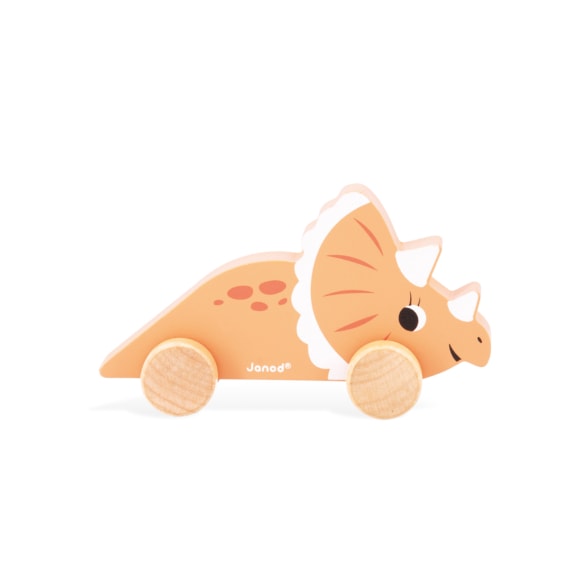 Janod houten speelgoed Triceratops Dino auto babyspeelgoed