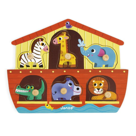 Janod - Knoppuzzel de Ark van Noach kinderspeelgoed baby