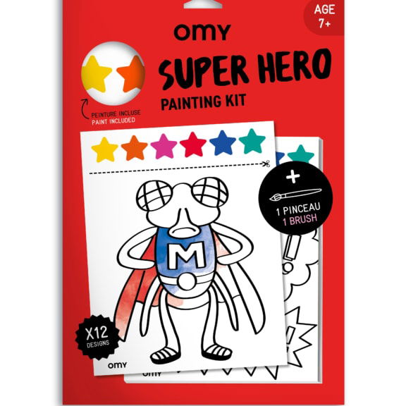 OMY paintkit super hero helden waterbasis verf cadeautje schilderen creatieve cadeaus