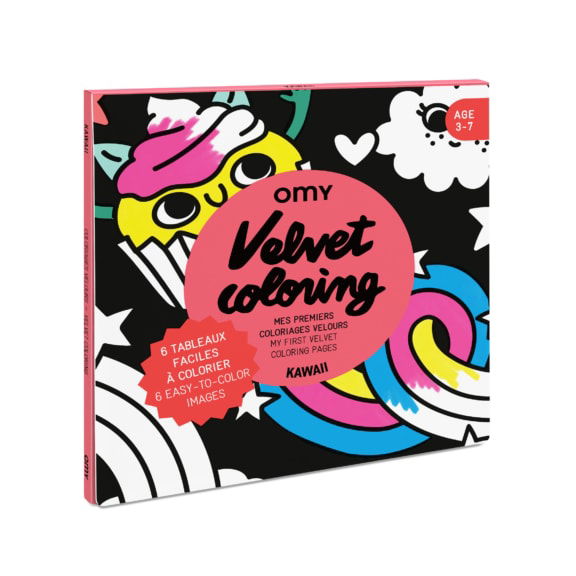 OMY velvet kleurplaat kawaii cupcake regenboog hobby creatief
