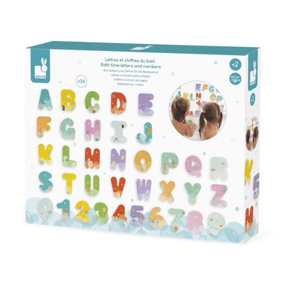 Janod badspeelgoed cijfers en letters stickers foam