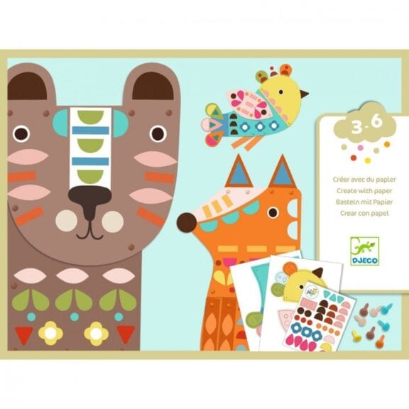 Djeco - Knutselen met papier reuze dieren