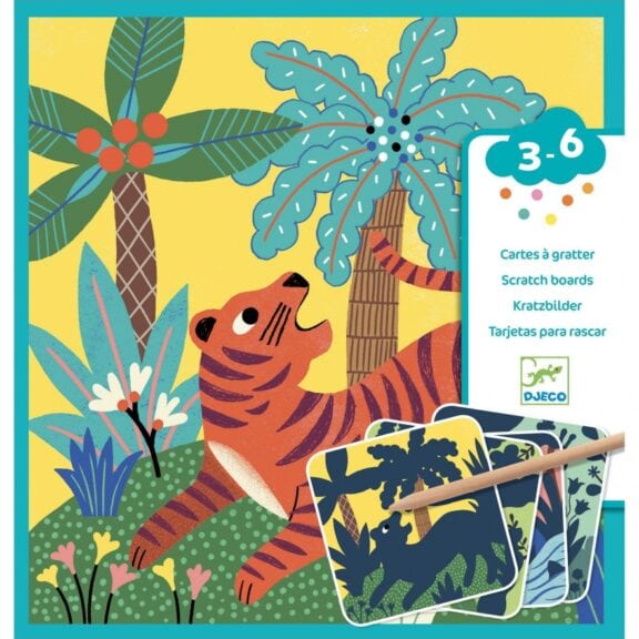 Djeco - Kraskaarten jungle dieren