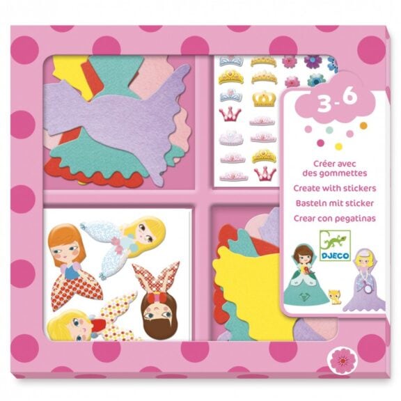 Djeco - Creëer met stickers | Prinsessen