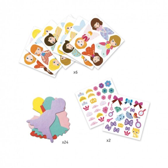 Djeco - Creëer met stickers | Prinsessen - Afbeelding 2