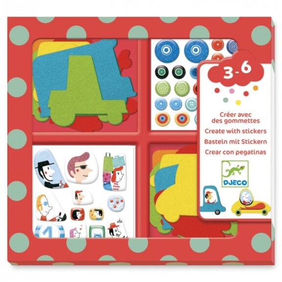 Djeco - Creëer met stickers | Auto's