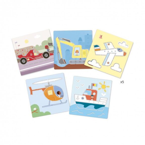 Djeco - Sjablonen Transports & co - Afbeelding 2