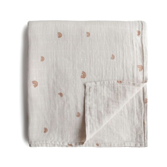 Mushie - Swaddle 120x120 Rainbow