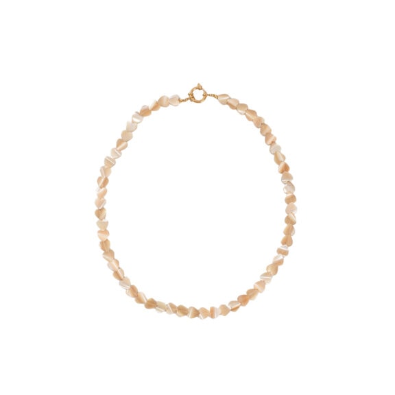 Navy Natural - Hartjes ketting volwassenen beige