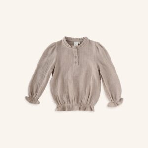 Navy Natural - Julie blouse beige mousseline