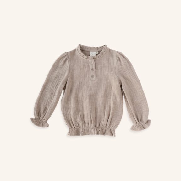 Navy Natural - Julie blouse beige mousseline