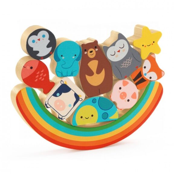 Djeco - Houten puzzel en balanceerspel Rainbow