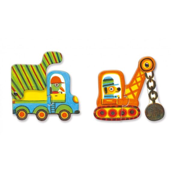 Djeco - Duo puzzel voertuigen - Afbeelding 2