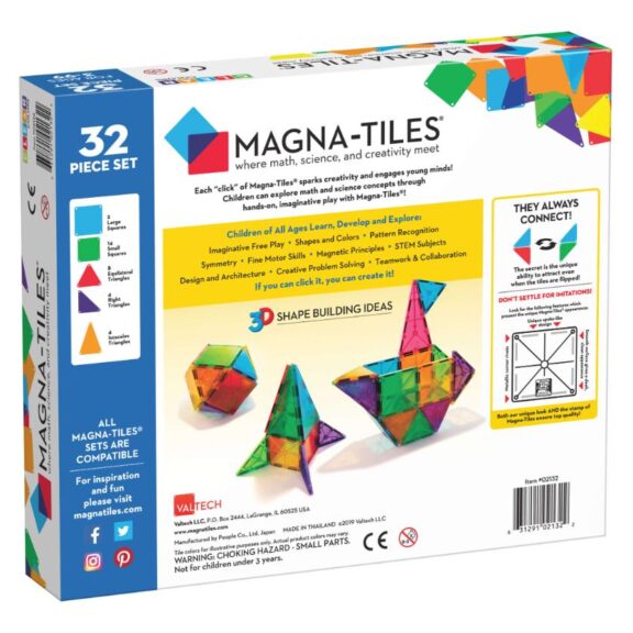 Magna-Tiles -Clear colors 32 stuks - Afbeelding 4