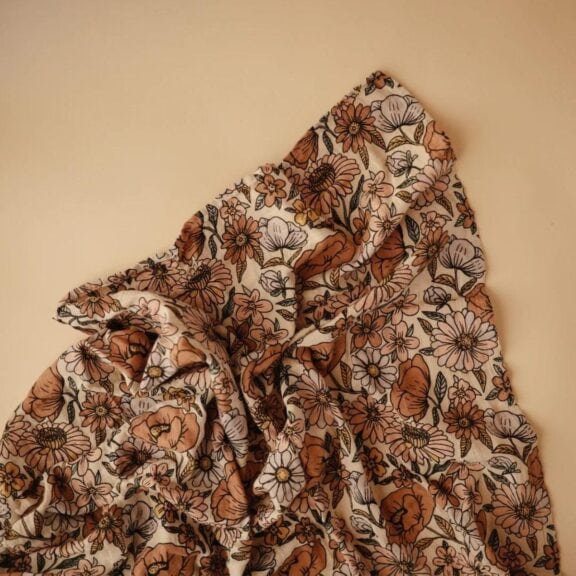 Mushie - Swaddle 120x120 Retro Flowers - Afbeelding 2