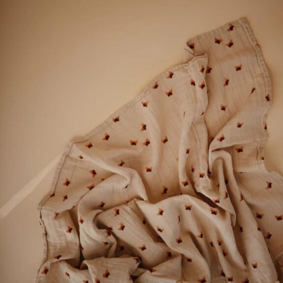 Mushie - Swaddle 120x120 Butterflies - Afbeelding 2