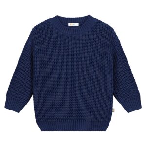 Chunky Sweater NAVY gebreide trui biologisch katoen unisex duurzame kinderkleding
