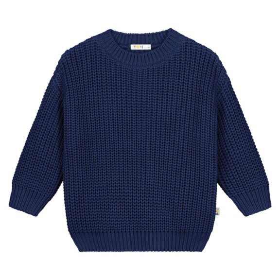 Chunky Sweater NAVY gebreide trui biologisch katoen unisex duurzame kinderkleding